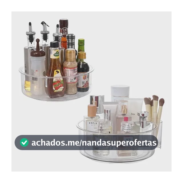 Organizador Giratório Multiuso Tempero Maquiagem Cozinha Transparente