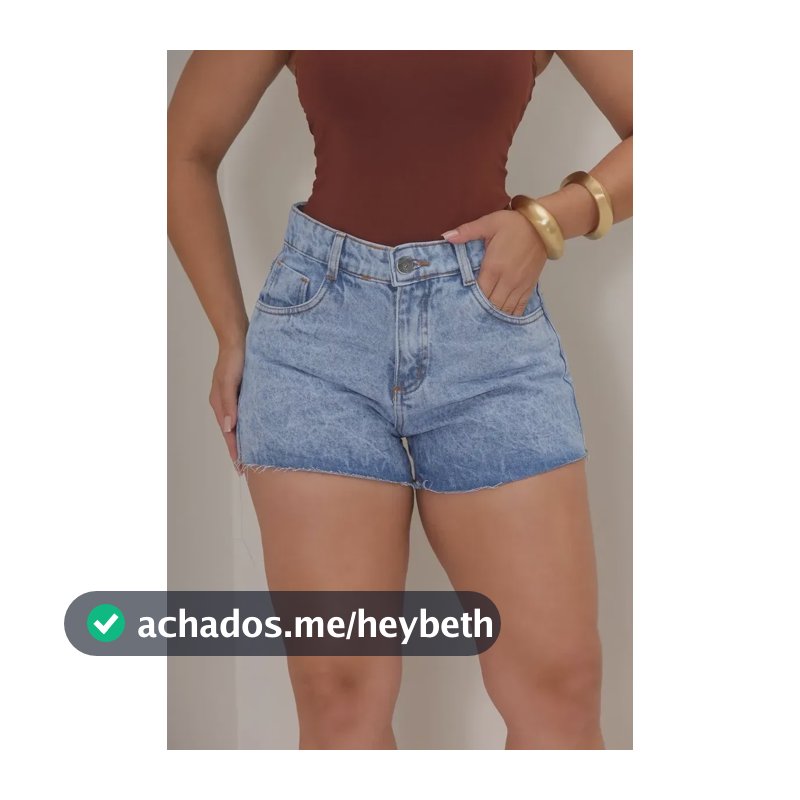 Short Jeans Feminino Boyfriend Cintura Alta Hot Pants Mom Azul Claro Marmorizado 40