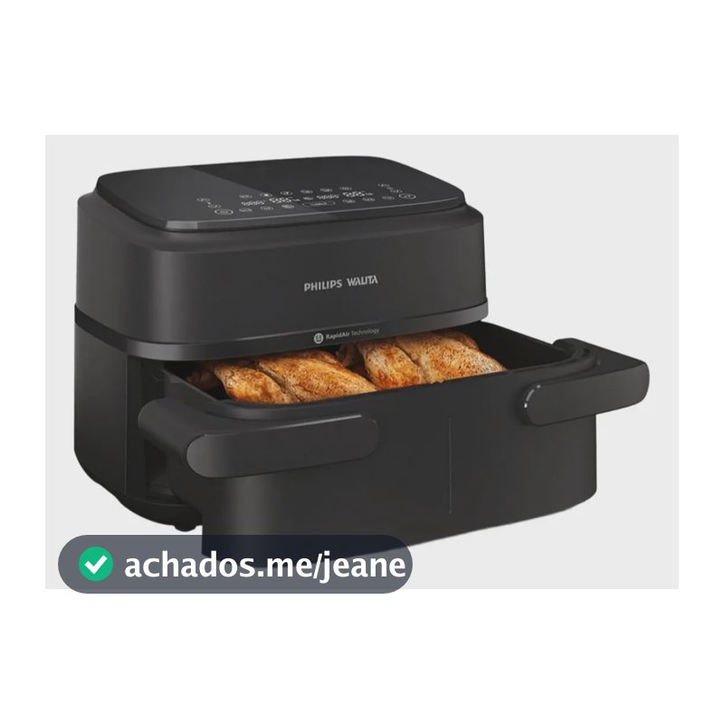 Fritadeira Airfryer Philips Walita Série 1000 Duplo Cesto 7,1L Preta - NA150