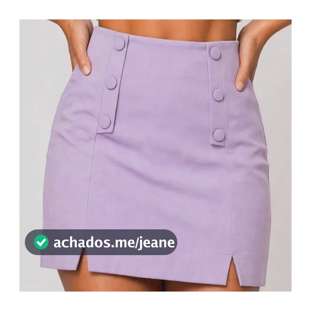 Short Saia Feminina Tendência Botão Verão Ziper Curto Violeta P