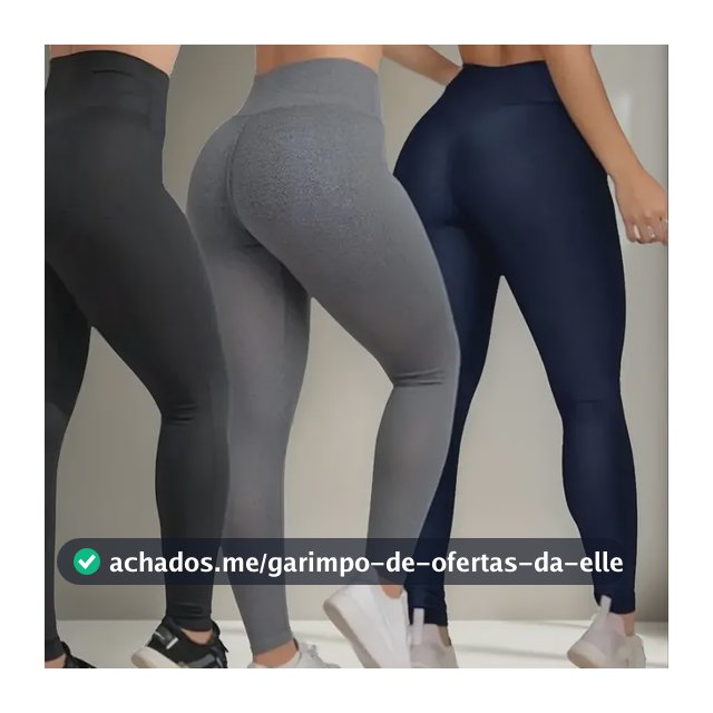 Kit 3 Calças Feminina Legging Grossa Para Academia Cós Alto