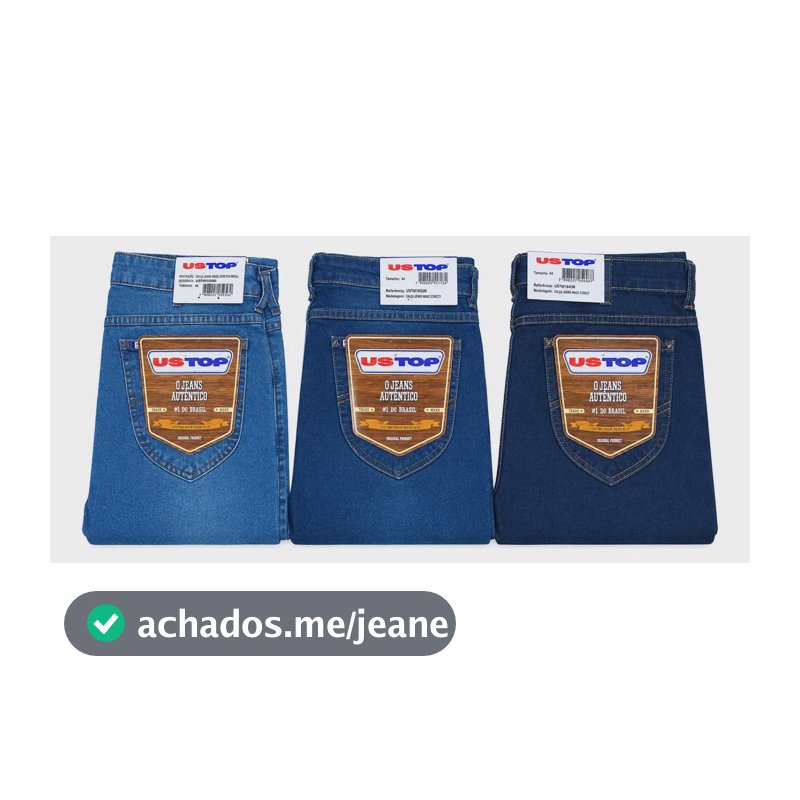 Kit 3 Calças Ustop Premium Regular Stretch -cod. 152/184/185 Azul Liso 42