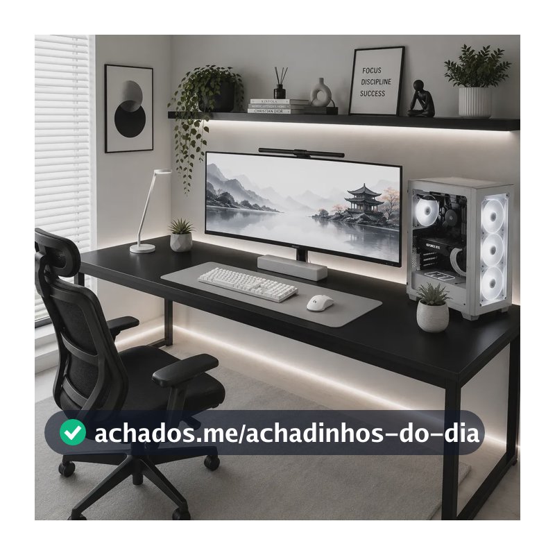 Mesa Para Setup Gamer 150cm Industrial Escritório Pés Aço Preto