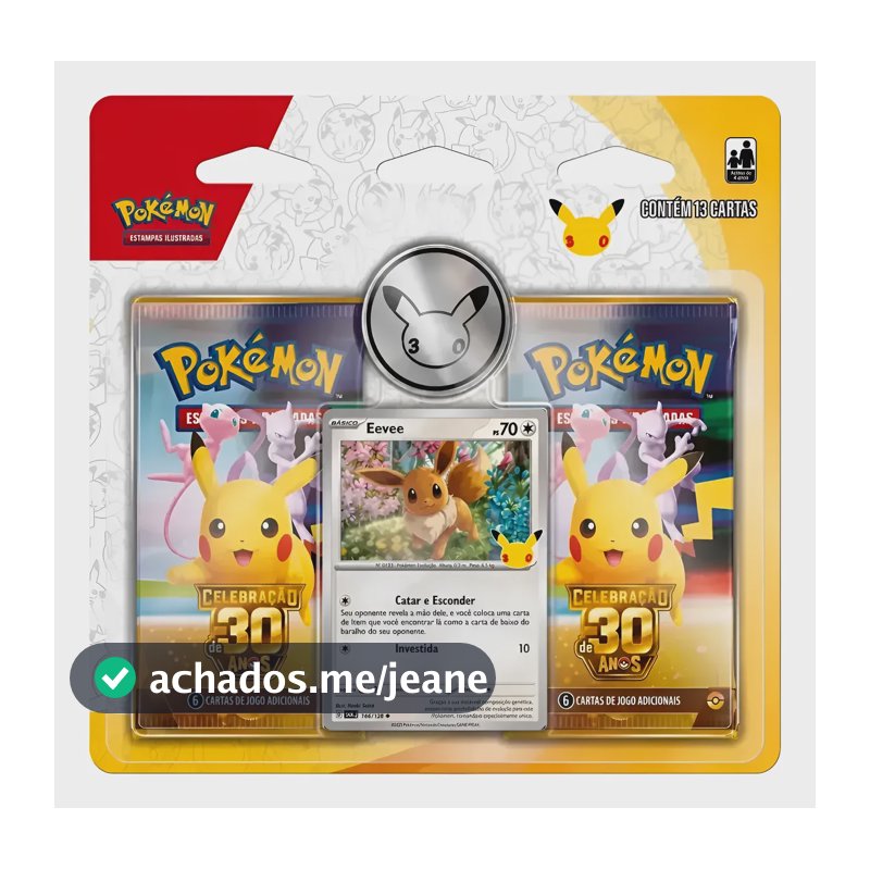 Blister Duplo Com Moeda Celebração 30 Anos Pokémon Tcg Português