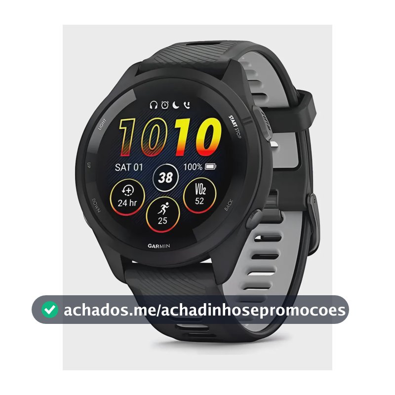 Relógio Smartwatch Garmin Forerunner Music 265 Amoled Preto Preto-cinza