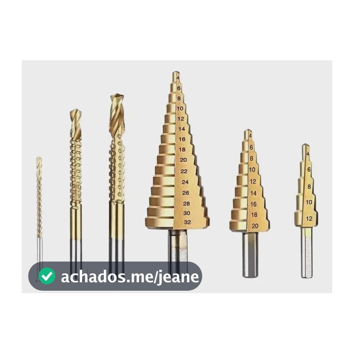 Conjunto Broca Escalonada E Broca Serra 6 Peças Para Metal