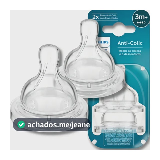 Bico de Mamadeira Philips Fluxo Médio Anti-Colic (3m+)Avent
