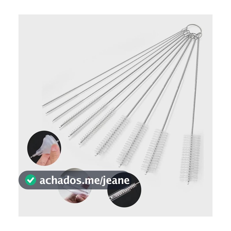 Escova De Limpeza  Nylon Para Tubo Mamadeira Canudo Copo Branco