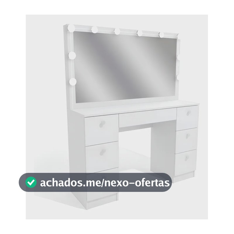 Penteadeira Ditália Pe80 com Kit Luz Branco Cor Branco