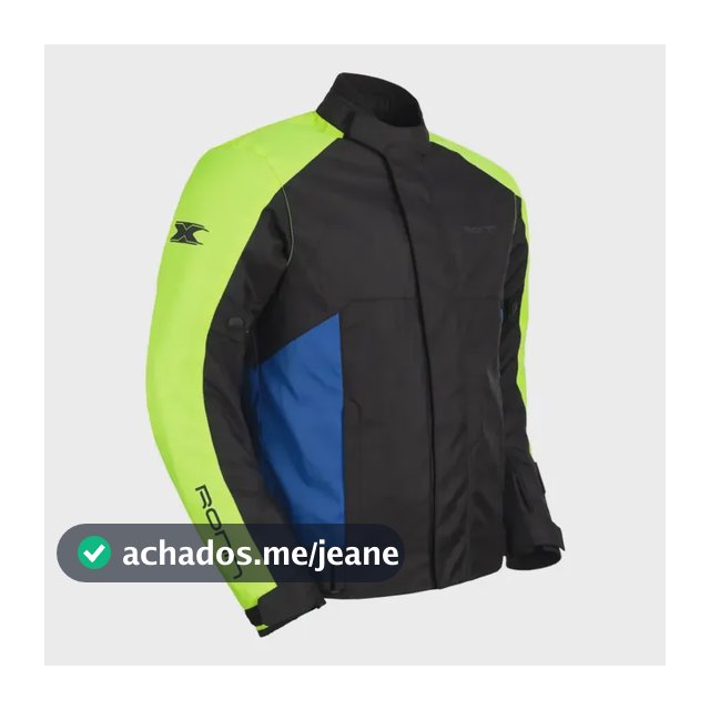 Jaqueta Texx Ronin V2 Masculina Motociclista Impermeável Verde E Azul