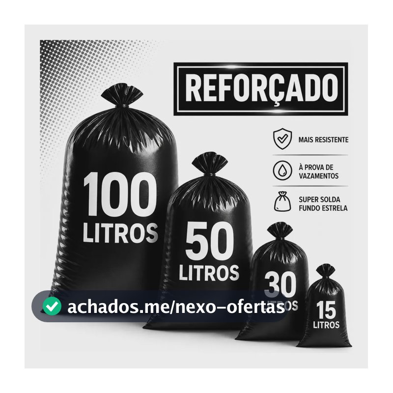 Saco De Lixo Preto Reforçado Resistente Uso Pesado Embalar