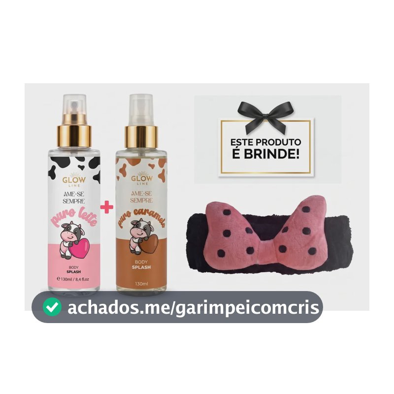Kit 2 Body Splash Feminino Vaquinha Glow Line 130ml + Brinde