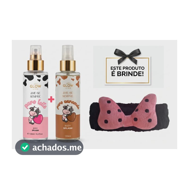 Kit 2 Body Splash Feminino Vaquinha Glow Line 130ml + Brinde
