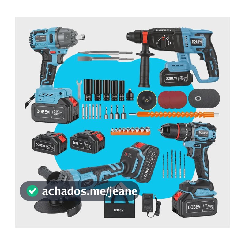 Kit Ferramentas Brushless Elétricas 4 Em 1 C/2 Bateria Bolsa