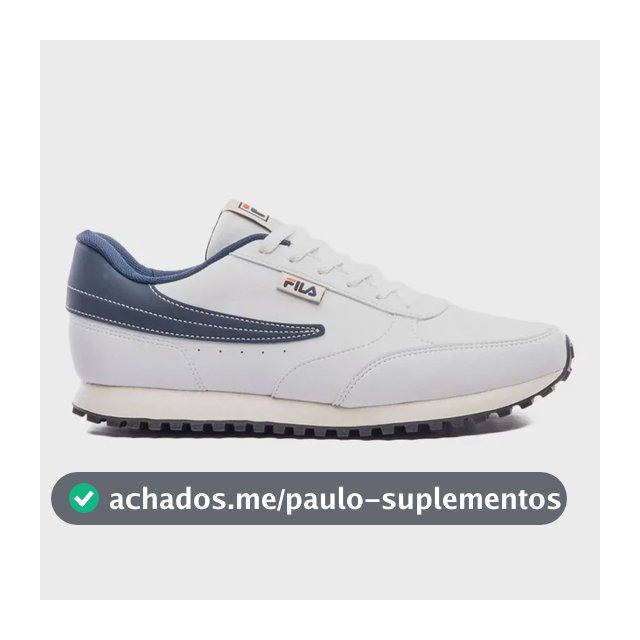 Tênis Fila Renno Classic Sl Masculino Leve Confortável Branco/marinho/vermelho Liso 40 Br