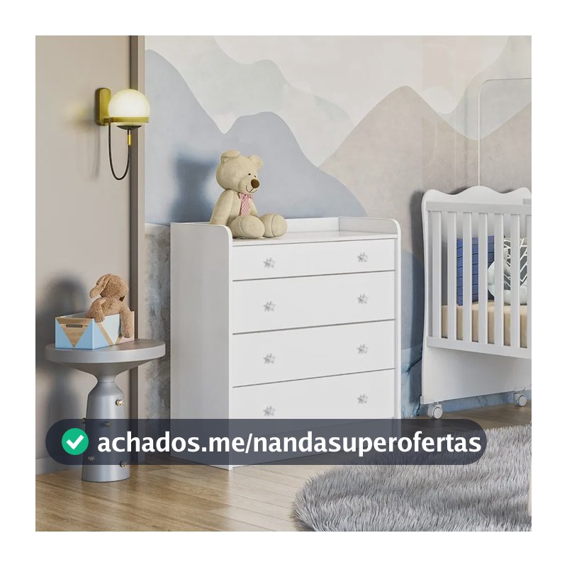 Cômoda De Bebê Com Trocador Doce Sonho 2523 Branco