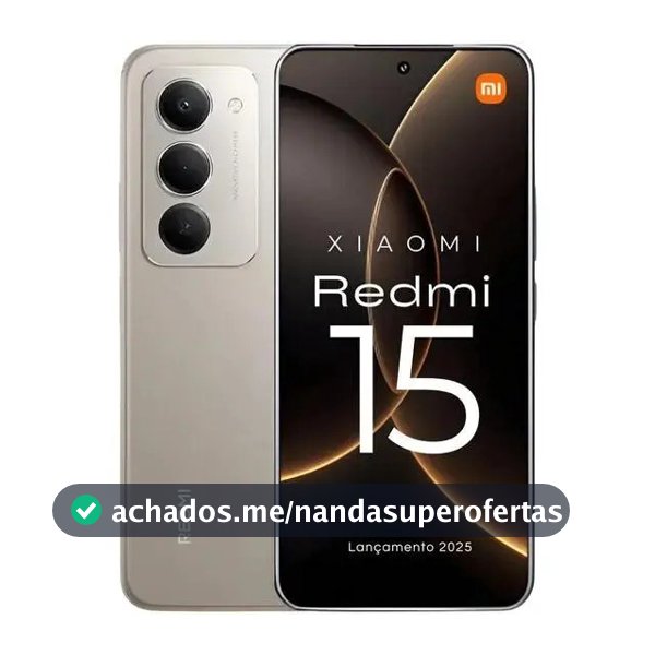 Smartphone Xiaomi Redmi 15 8gb 256gb Tela 6,9 144hz, Bateria 7.000 Mah, 50 Mp Cinza