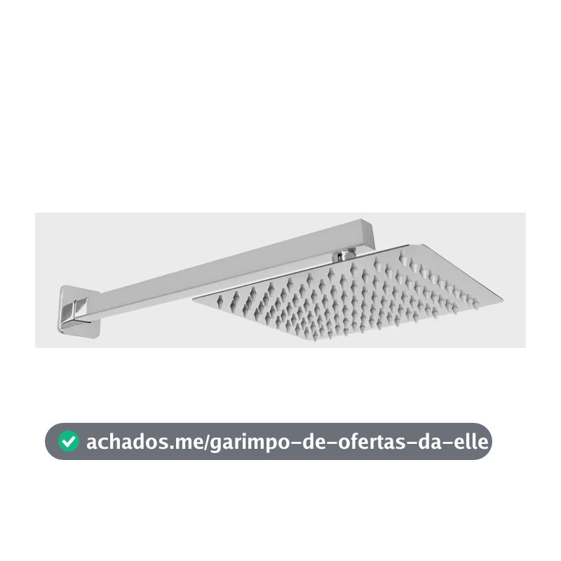 Ducha Inox Quadrada 20x20cm com Braço Articulado 40cm Dex (Fixa)