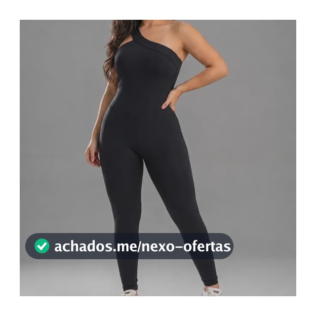Macacão Fitness Academia Modela Corpo Treino Confortável Preto Liso G