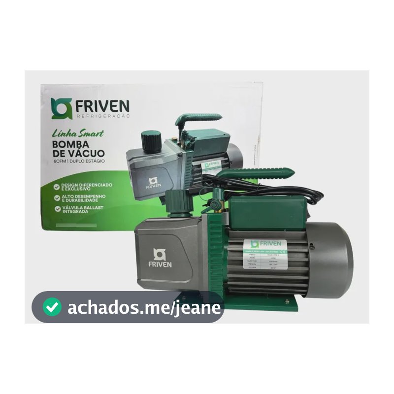 Bomba de Vácuo Duplo Estágio 6 CFM 1/2 HP Bivolt Friven SMART