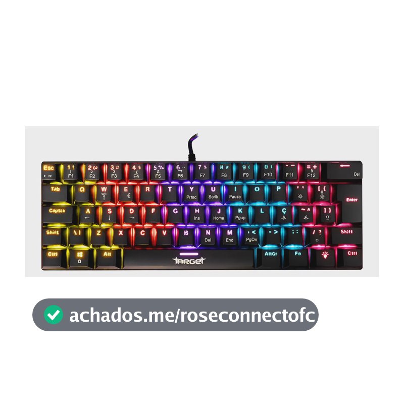 Teclado Mecânico TGT Sherman V3 C1 Compacto 60% Rainbow ABNT2 Switch Marrom
