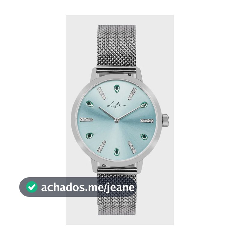 Relógio Life Splash Feminino Aço Prateado Azul Prateado