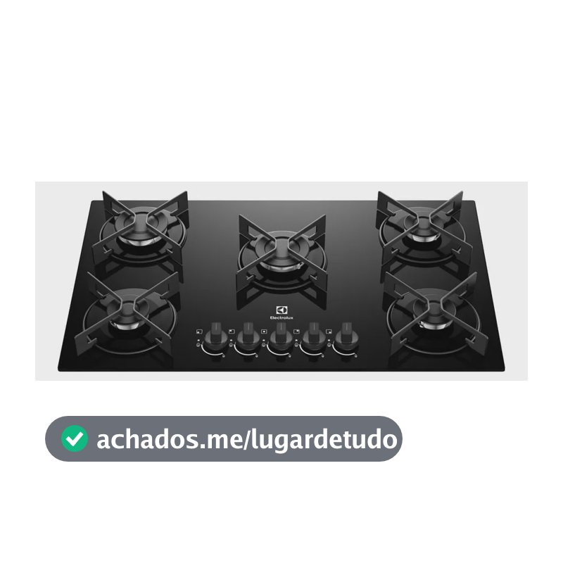 Cooktop 5 Bocas a Gás Electrolux Mesa de Vidro Efficient Grade de Aço Fosco (KE5GR) Bivolt