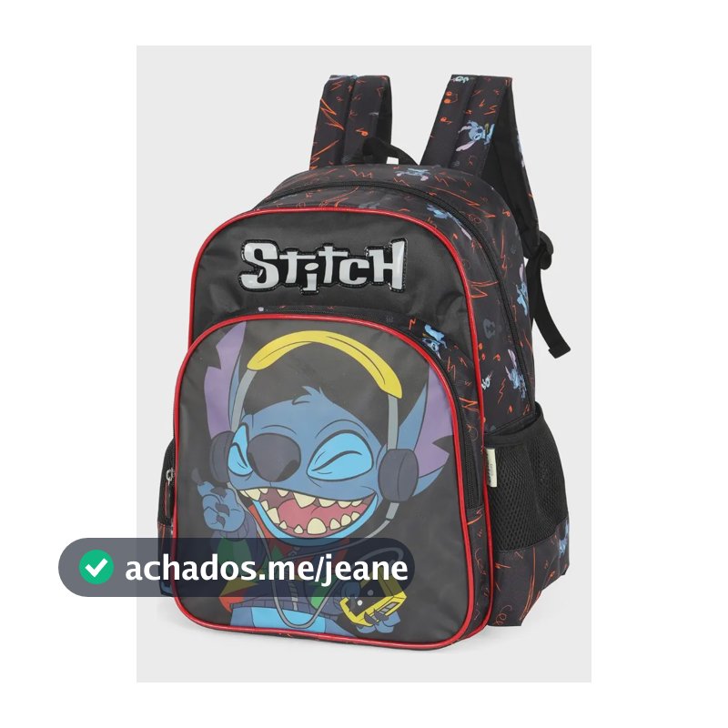 Mochila De Costas Masculina Escolar Stitch Is42371sc