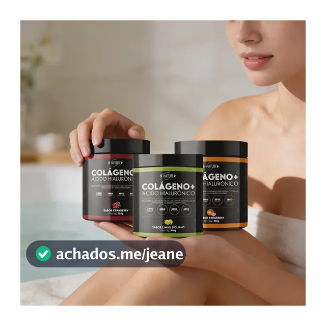 3 Colágeno Variados + Ácido Hialuronico Pele Linda Sabor Tangerina Cranbery Limão
