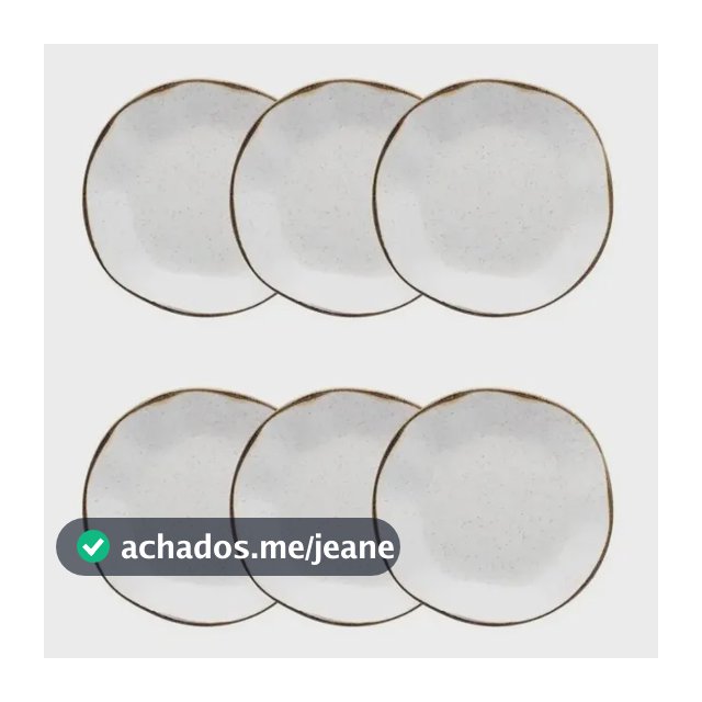 Conjunto 6 Pratos Fundos Oxford Ryo Maresia 22,5cm - Porcelana