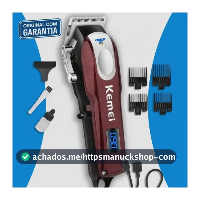 Maquina De Cortar Cabelo Profissional Kemei Km-2606 Bivolt Bordô 127/220v