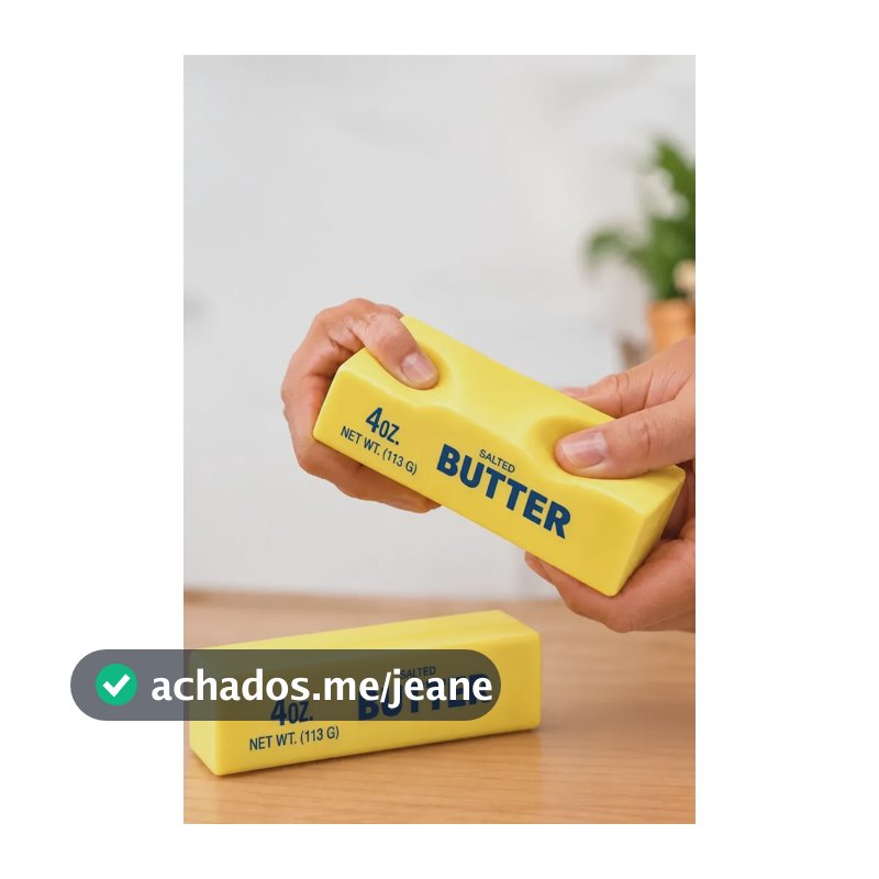 Squishy Butter Barra De Manteiga Viral Tiktok Amarelo Amarelo