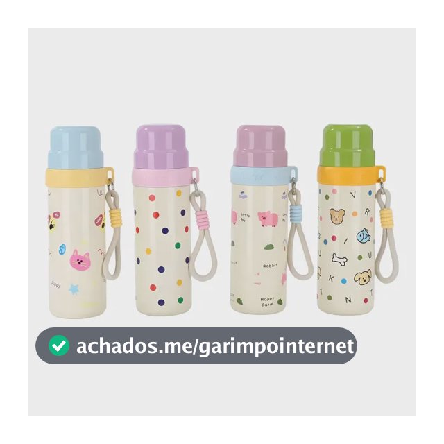 Garrafa Térmica Infantil 500ml Escolar Vacumm Alça + Copo