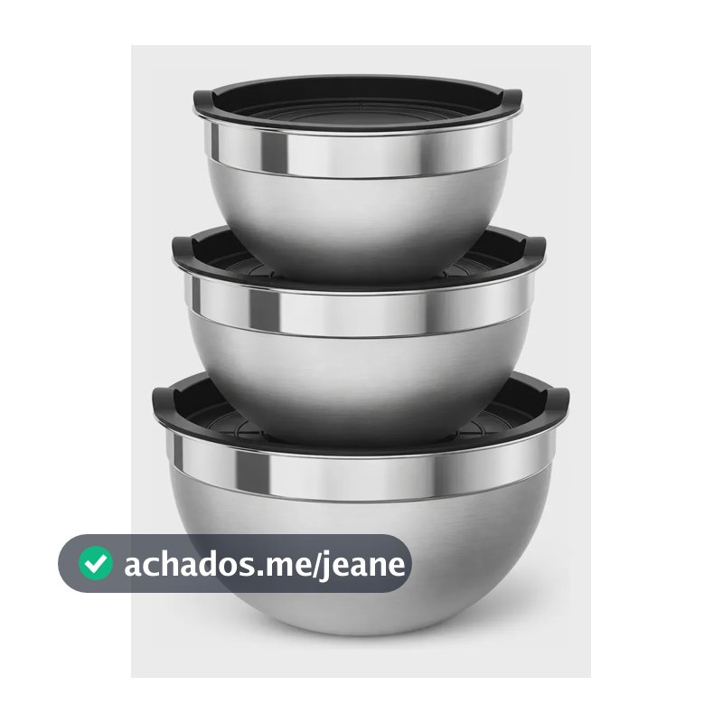 Tigela Bowl Inox Com Tampa Gp Inox Prata/inox