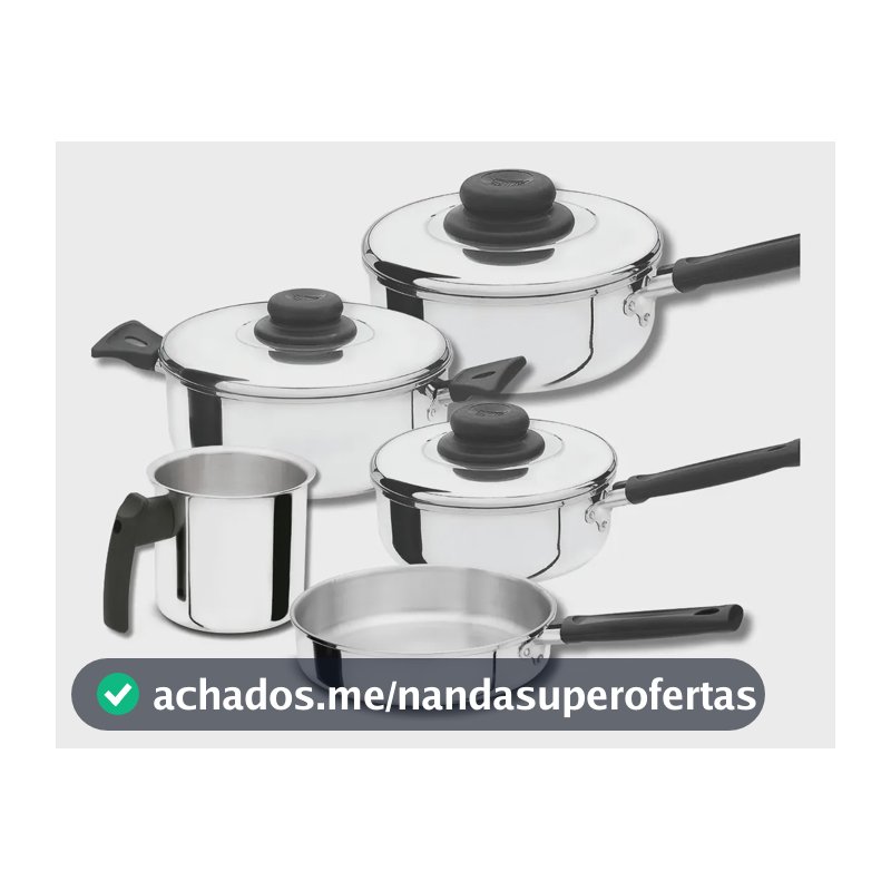 Conjunto De Panelas Cacarolas Polido Fortlar 5 Pçs. Polida
