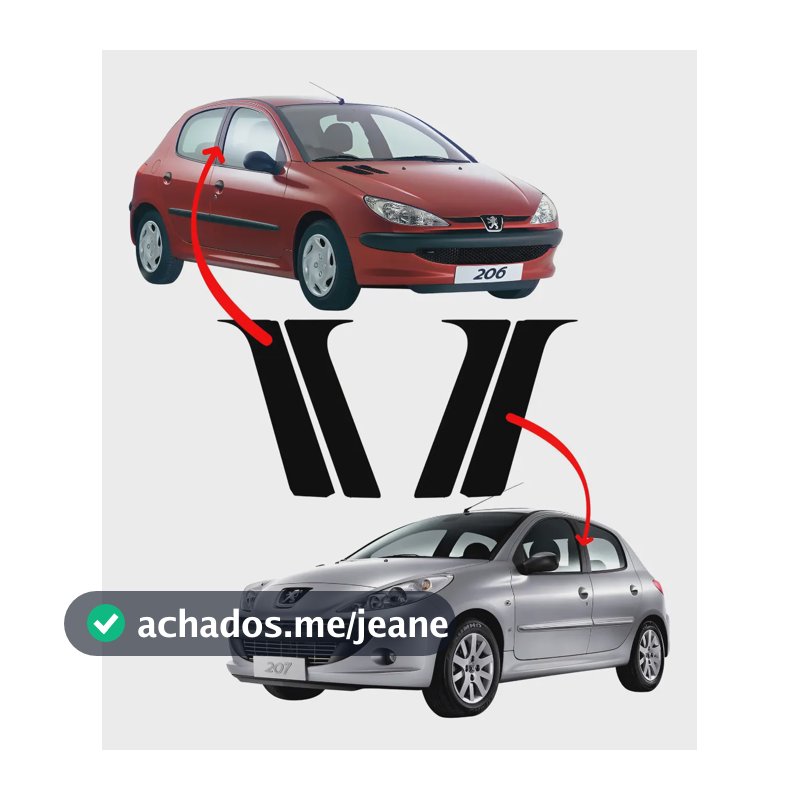 Kit Adesivo Coluna Peugeot 206 207 Preto Rugoso