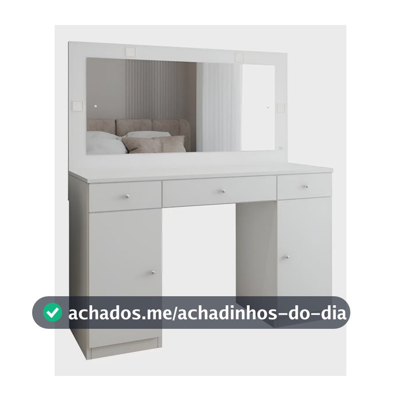 Penteadeira Camarim Margot 2 Portas 3 Gavetas Porta Jóias Cor Branco