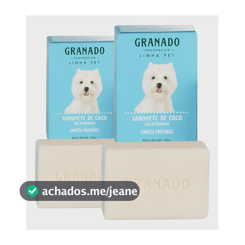 Kit 2 Sabonetes Granado Coco 100g Linha Pet Limpeza Profunda