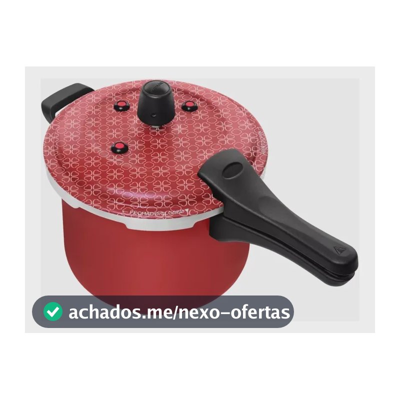 Panela De Pressão Gourmet Patolux 5l Fechamento Externo Vermelho