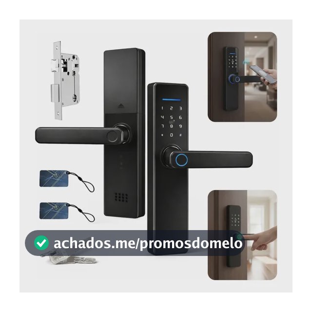 Fechadura Eletrônica Digital Bbg Smart Lock Biometria Preta Preta