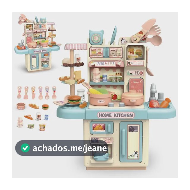 Cozinha Infantil Brinquedo Com Luz 33 Acessórios Sai Água Azul