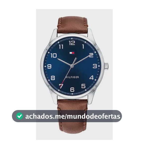 Relógio Tommy Hilfiger 1791659 Cor de malha original: cor de moldura marrom, cor de fundo prateada, cor de fundo azul