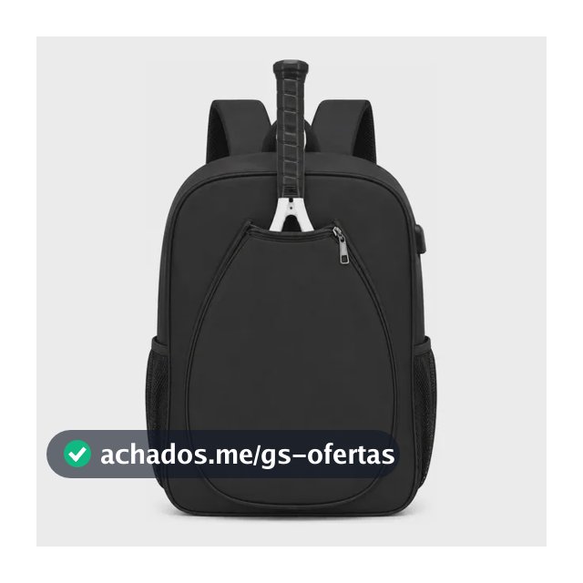 Mochila Esportiva Porta Raquete Tênis Beach Com Bolsos Preto