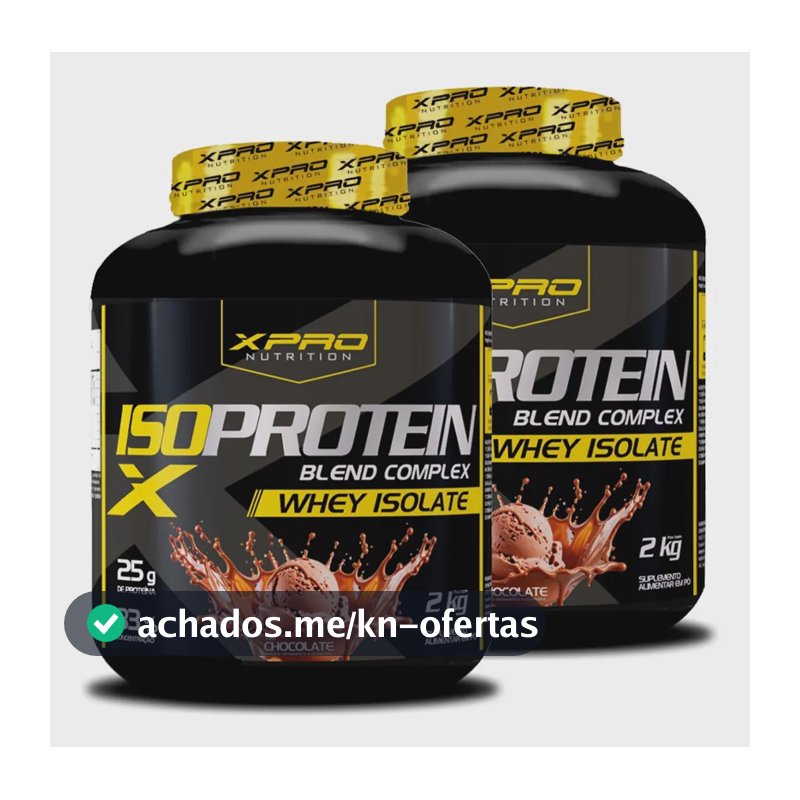 Kit 2 Suplementos Whey Protein Isolado Blend Complex 2kg Chocolate Zero Açucar - Xpro Nutrition