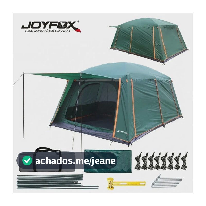 Barraca de Camping Grande Familiar 380x260cm Dupla Camada Impermeável 4000mm Tenda Resistente para Acampamento
