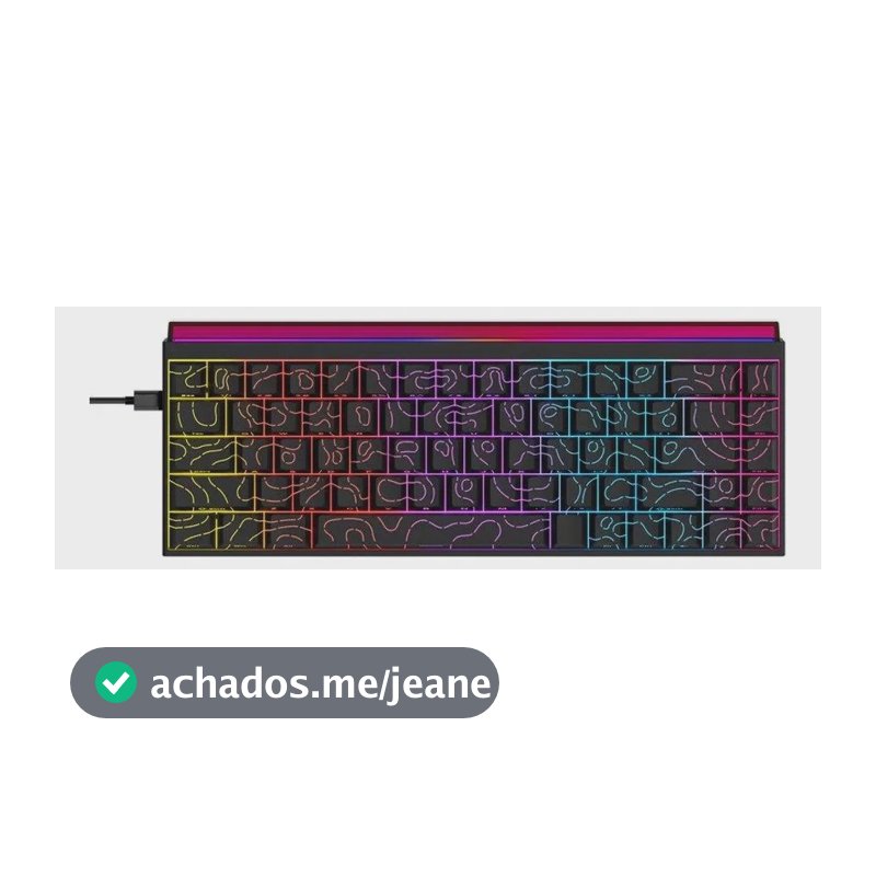 Teclado Mecânico Gamer Ajazz Nk68, Rgb, Switch Red, Preto