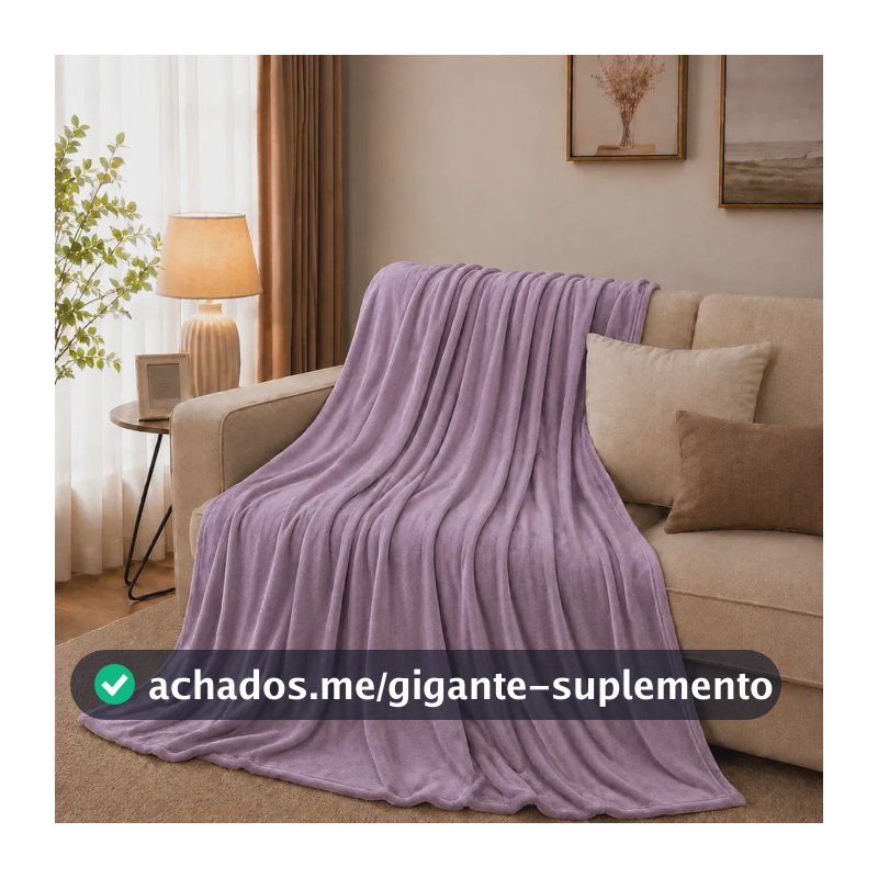 Manta Casal Microfibra Soft Aveludada 200x180 Nossa Casa Liso 630 G Lilás