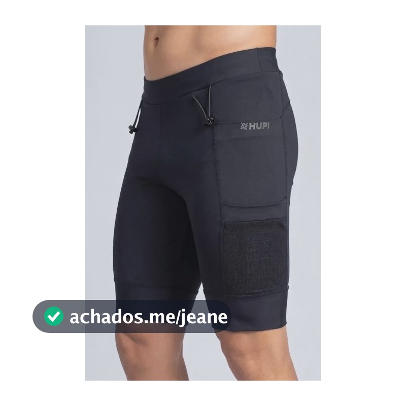 Bermuda De Compressão Masculina Hupi Edge Preto Lisa M