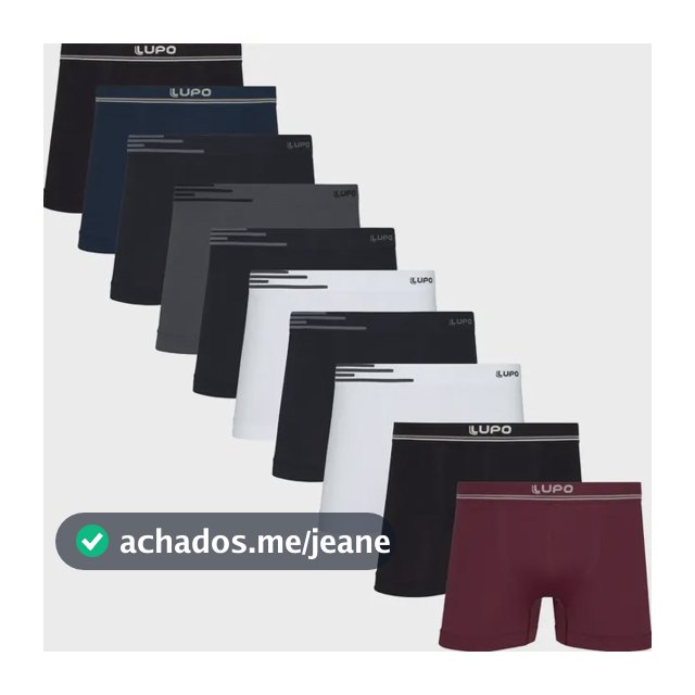 Kit 10 Cuecas Boxer Lupo Microfibra Sem Costura Adulto