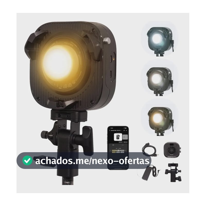 Amaran Halo 100x Luz Cob 100w Bi-color 2700k-6500k Bowens Ac 100v - 240v / 50 - 60hz Preto Branco-neutro